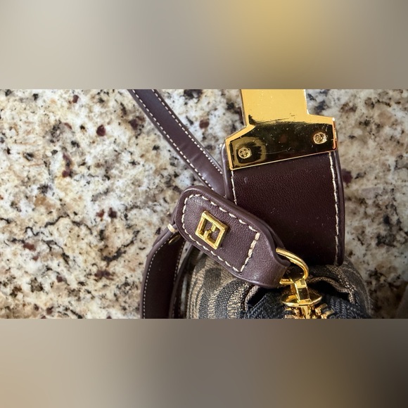 Fashion Zucca Mini Bag Canvas Mono Leather Gold Hardware - Picture 6 of 12